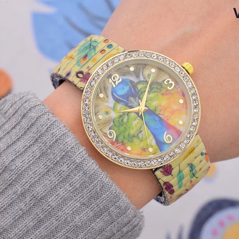 Peacock Scarf and Watch Set